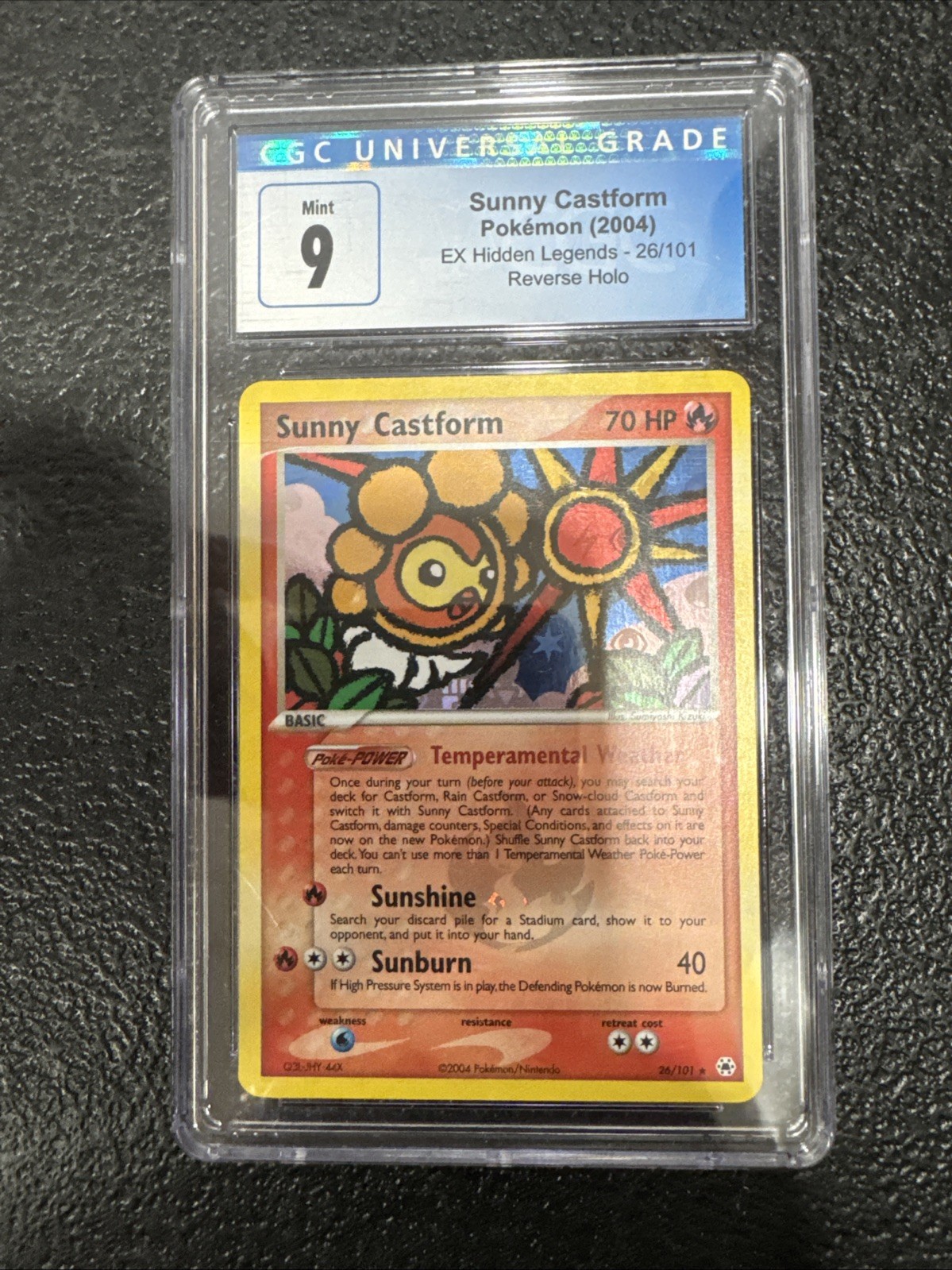 Pokemon SUNNY CASTFORM 26/101 CGC 9 | Mint | REV HOLO | EX Hidden Legends | 2004