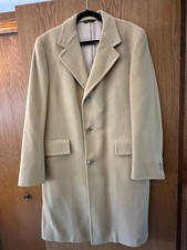 Mens 100% Mongolian Cashmere dress coat beige...
