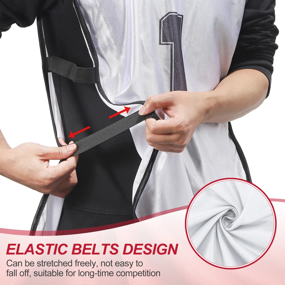 Chaleco de Entrenamiento de Fútbol 25" Numerado Equipo de Fútbol Deportes Pinnies con Cinturón Blanco Foto 4 de 4