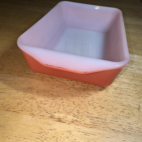 PYREX Agee Salmon Flannel Flowers Vintage Lidded Casserole Dish 30cm Long - Picture 6 of 11