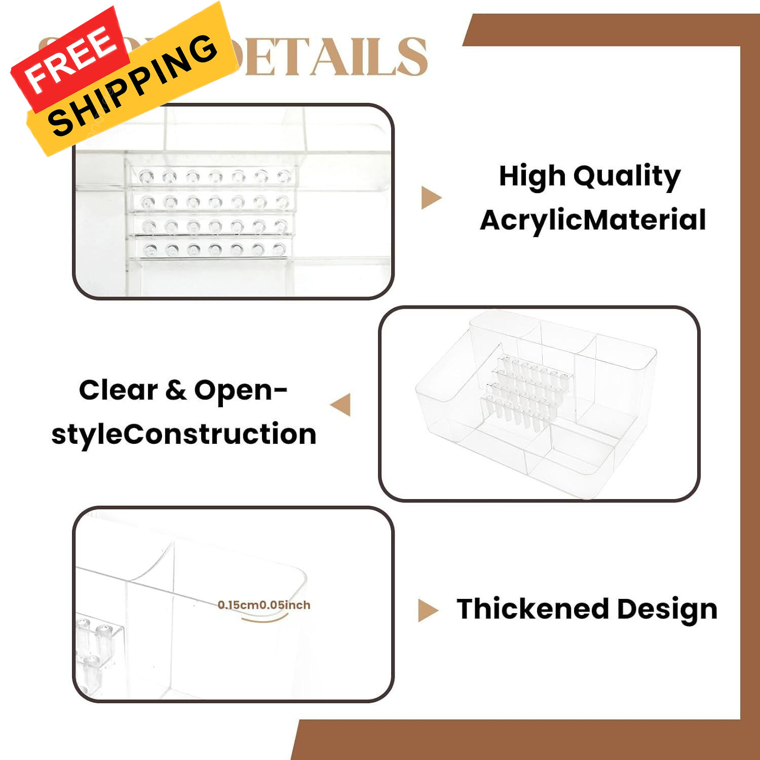 Nail Drill Organizer Box, Professional Organizer, 28 Capacity Clear 