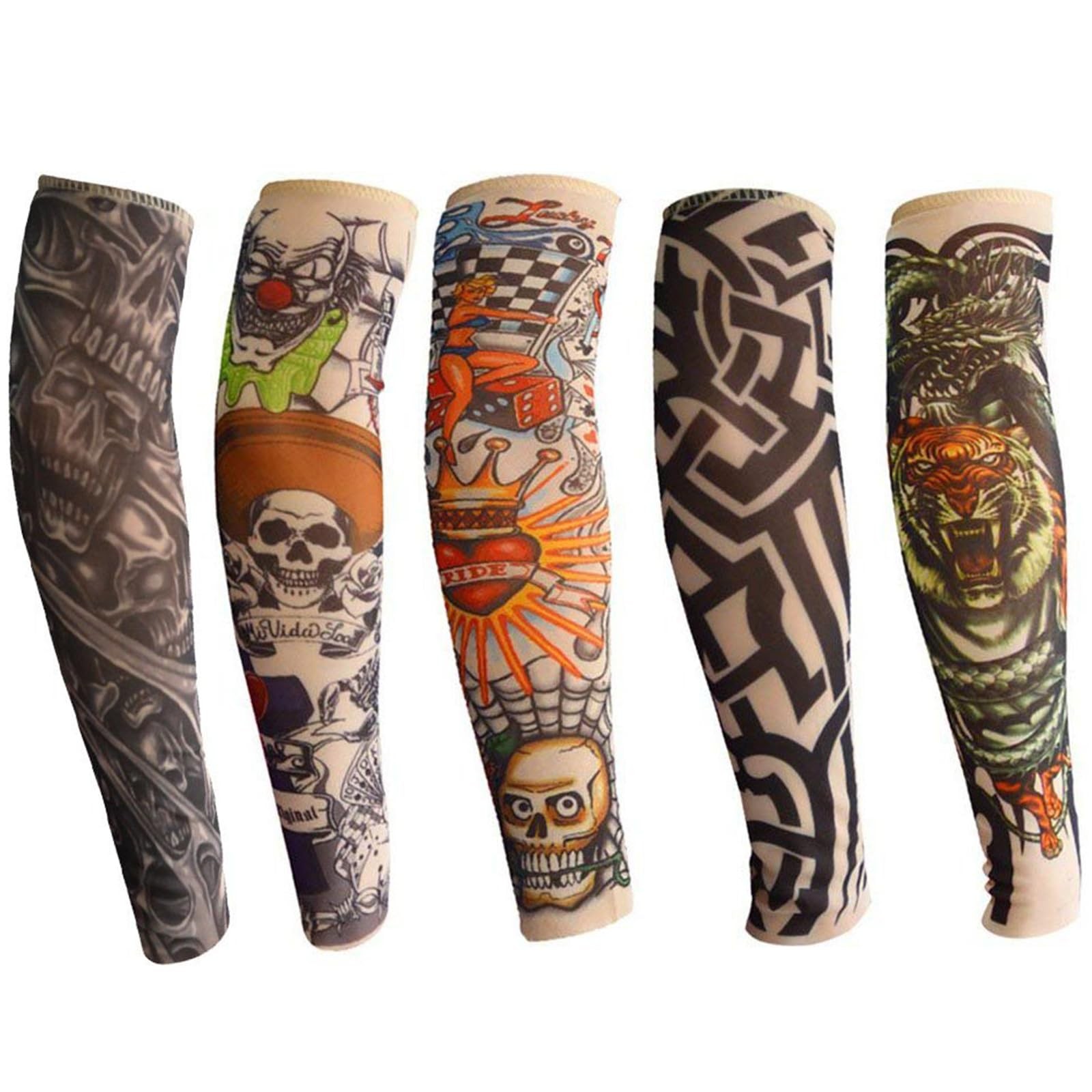 Kids Tattoo Sleeves 5 PCS Fake Arm Tattoo Temporary Rockstar Fancy Dress Punk