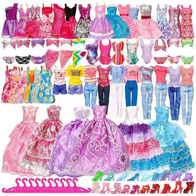 KS BALANCE Kleidung Kleider Kleid Set Schuhe Stiefel Tasche für Barbie Puppe 50 Teile NEU**