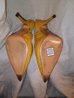 Casadei Yellow Croc-Embossed Leather Slingback Pointed Toe Heels 6.5 — photo 2