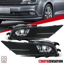 Fit 2015-2018 Volkswagen Jetta Bumper Driving Fog Lights Lamps Pair+Bulbs+Switch