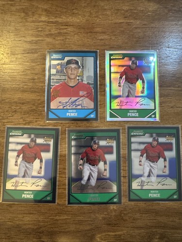 2007 Bowman Chrome Hunter Pence RC Lot Auto #BC 248 #203 Refractor 5 Card Lot