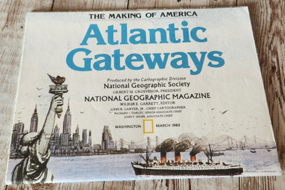 1983 National Geographic Making of America: Atlantic Gateways Map Cartograph