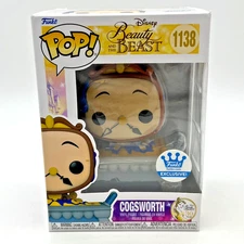 Funko POP! Disney Beauty and the Beast COGSWORTH #1138 Exclusive w/Box Protector
