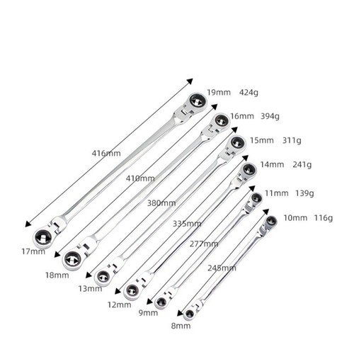 1 set Metric Flexi Headed Ratchet Spanners Wrench Set Extra Long 8mm 10mm \ - Bild 8 von 13