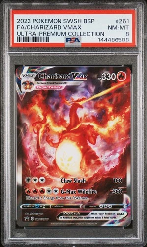 2022 POKEMON SWSH ULTRA-PREMIUM COLLECTION FULL ART/CHARIZARD VMAX PSA 8
