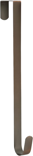 15" Wreath Hanger, Steel over the Door Single Hook, Brushed Copper