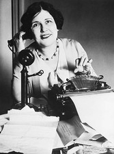 Louella Parsons Hollywood gossip columnist seated at typewriter mim- Old Photo thumbnail