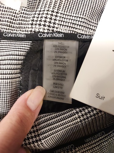 Calvin Klein Womens White Black Plaid Wide Trousers Relaxed Dress Pants Size 12 - Picture 6 of 12