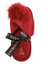 Victorias Secret Slippers Womens Small 5-6 Red Knit Pom House