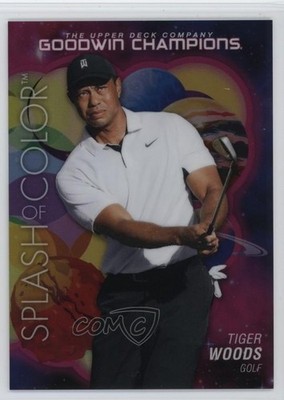 2023 Goodwin Champions Platinum Splash of Color Cosmic 63/199 Tiger Woods ux8