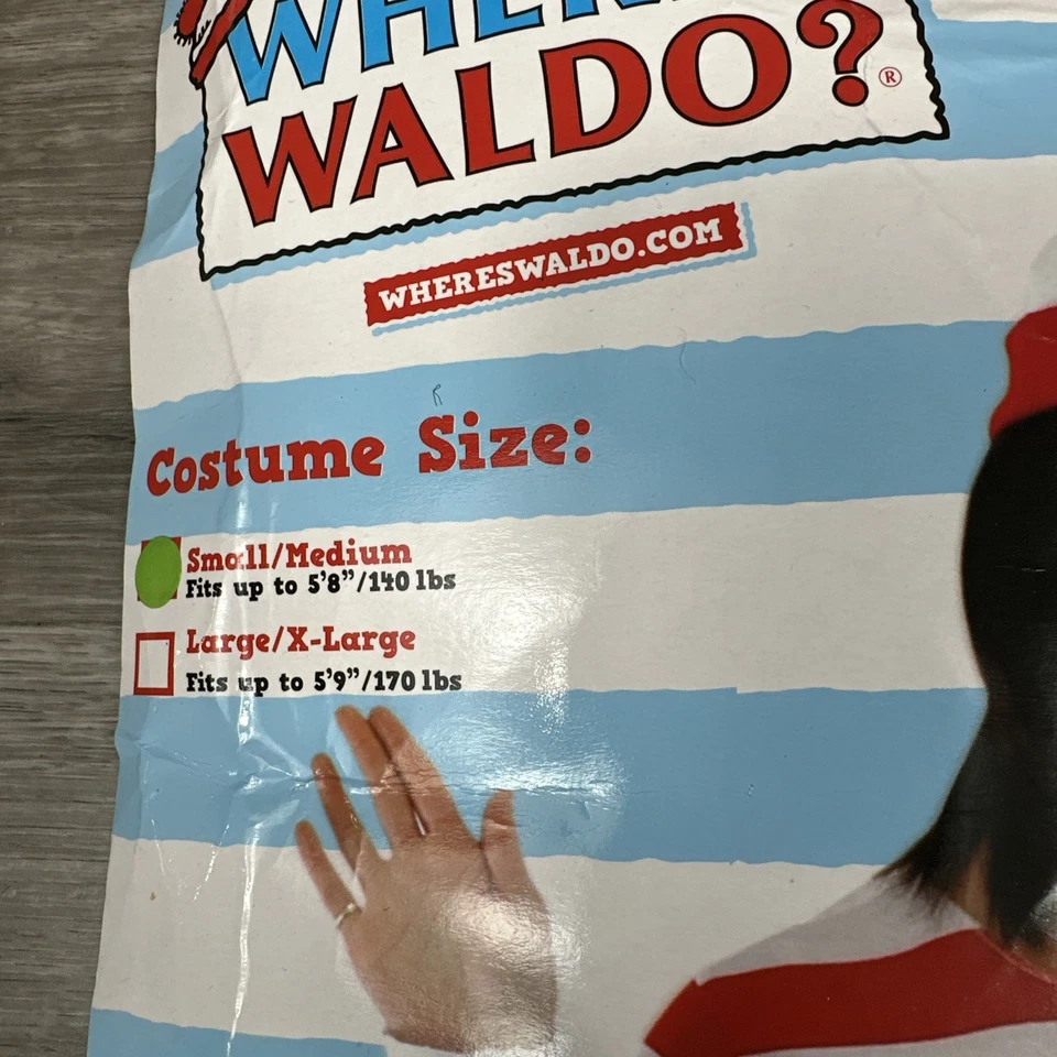 Where’s Waldo Wenda Costume S/M Halloween With Socks - No Glasses - Image 2 of 4