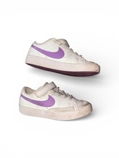 Nike Court low Borough White and Lavender Sneakers Shoes TLC NEEDED Size 12.5C