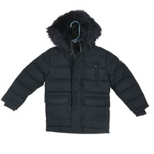 NWT T. O. Collection Patch Pocket Puffer Coat Navy Kids Size 6 Winter Jacket