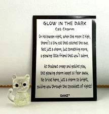 Ganz Glow In The Dark Mini CAT Figurine w/Poem Card 3/4"H