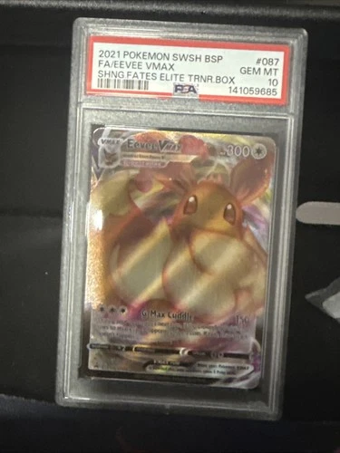 Pokémon Eevee VMAX SWSH087 Shining Fates Elite Trainer Box Promo Holo PSA 10