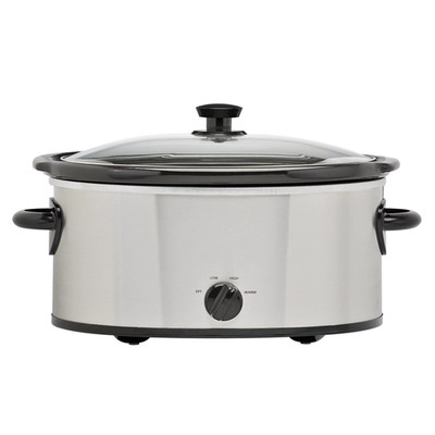6 Qt Manual Slow Cooker, Stainless Steel