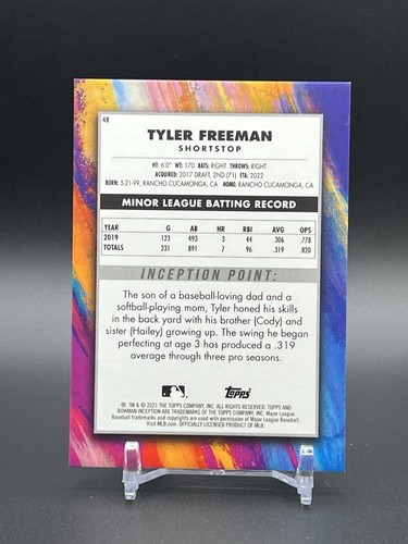 Bowman Inception 2021 lámina fucsia/75 Tyler Freeman #48 - Imagen 2 de 2