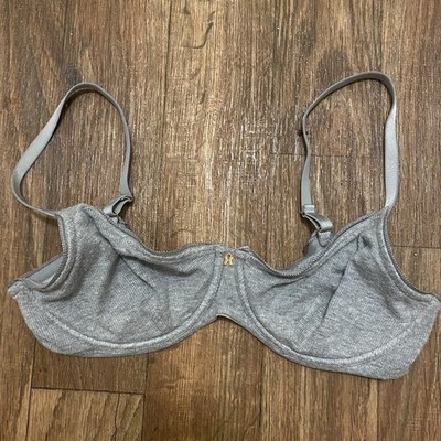 Savage X Fenty Womens Light Gray Ribbed Underwire Bra Size 36D