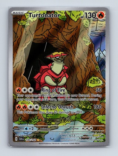 2024 Pokemon Turtonator SV07: Stellar Crown 146/142 Holo Illustration Rare NM