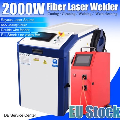 Raycus 2000W Fiber Laser Welding Cutting Cleaning Machine Dual Wire Feeder EU