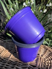 6 x Purple Plant Pots 4.5cm/45” Flower Pots.Recycled Plastic. Free Postage. 