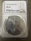 2016 S$1 American Silver Eagle NGC MS69