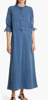  Nili Lotan Jasper Denim women s shirt Maxi Dress 