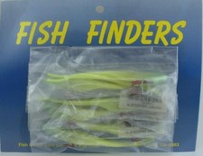 Fish Finder TSPR6-51 4" Pre-Rigged Twitch Shad Pearl Chartreuse Card of 6