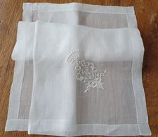 Monogram Bridal Handkerchief Under Count's Crown - 2