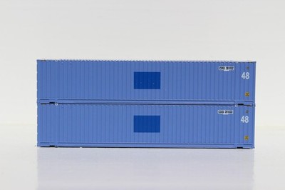 JTC Model Trains 485005 N CSXU 48'' High Cube 3-42-3 Containers w/Magnetic Syste