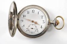 Niello Taschenuhr Art Déco, 800er Silber, um 1920