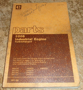 1984 CAT 3208 turbocharged industrial engine parts book 