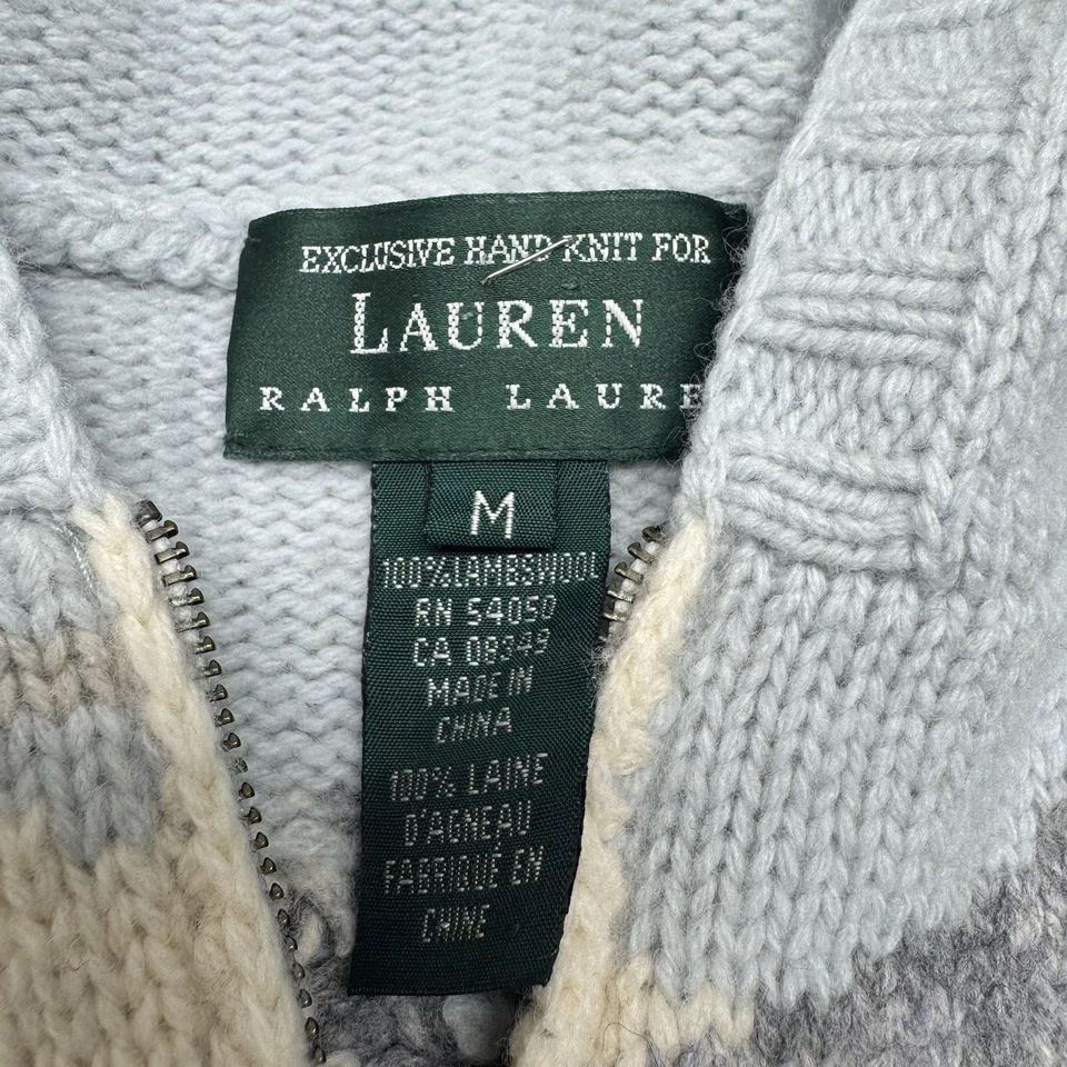 Sudadera con Capucha Ralph Lauren Lana Pullover M Diseño Escena de Nieve Talla Mediana Vintage Años 90 Foto 4 de 4