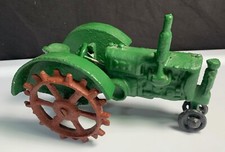 Antique John Deere OP Green Yellow Toy Tractor 7" Die Cast Iron
