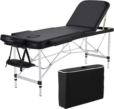 Heavy duty Portable Massage Table 3 Fold Aluminum Bed Salon Height Adjustable