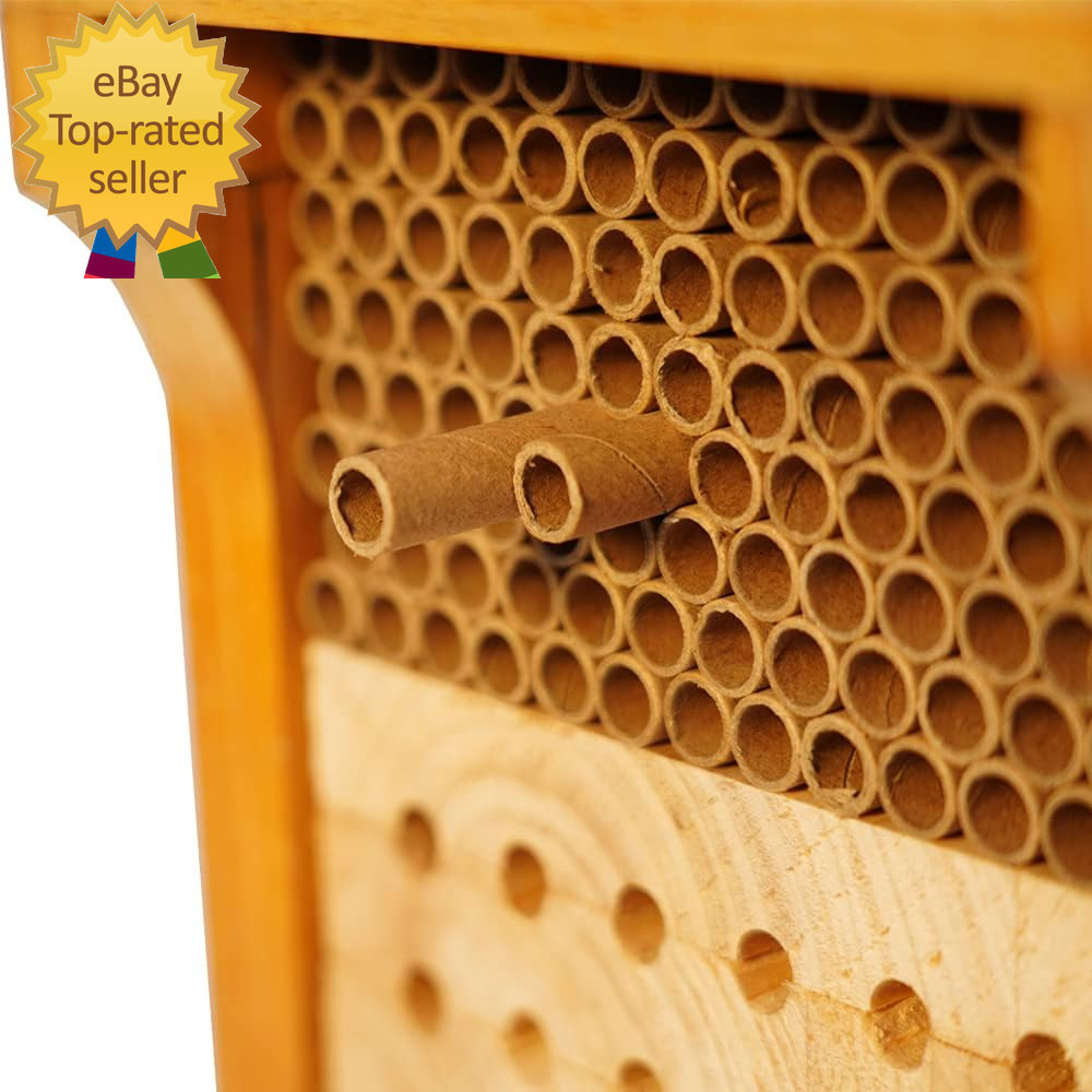 Mason Bee House Wax Coated Mason Bee Hive Wooden Insect Hotel Carpenter Bee Hous