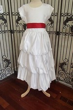 K27 BLOSSOM BL204 SZ 10 WHITE RED FLOWER GIRL FORMAL PARTY COMMUNION DRESS
