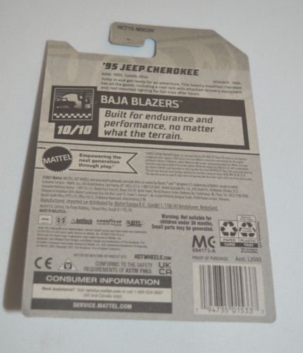 HOT WHEELS 2022 BAJA BLAZERS 10/10 - ' 95 JEEP CHEROKEE DARK GREEN - Picture 5 of 5