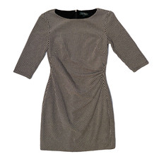 Lauren Ralph Lauren Womens Dress Size 4 Gray Stretch Round Neck Snatched Plaid