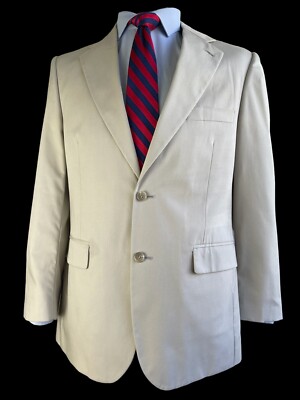 NWT, BROOKS BROTHERS 346, IVORY COTTON/POLY 2 PC LIGHTWEIGHT SUIT,  SZ 40R 34/29