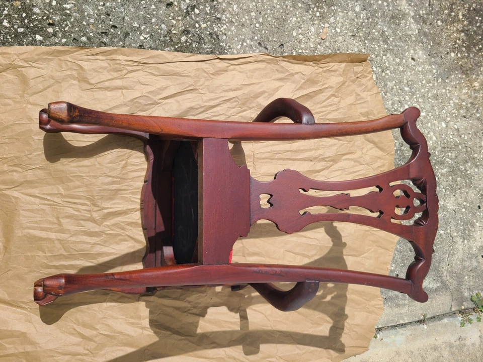 Chippendale Carved Mahogany Children's or Doll Side Chair By Hickory - Image 3 of 4
