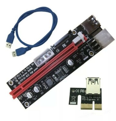 5x PCI-E 1x to PCI-E 16x PCI E adapter riser 164 PIN VER.SU-103E High ...