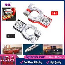 2PCS Car Battery Terminal Clamp Connectors Positive Negative Release Disconnect