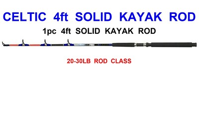 CELTIC 1pc 4ft SOLID BOAT ROD FOR CANOE KAYAK SEA FISHING LINE RIGS ...