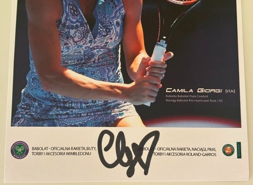 Camila Giorgi Tennis Player Italy Hand Signed Autographed Babolat Card 15x21 cm - Picture 2 of 4